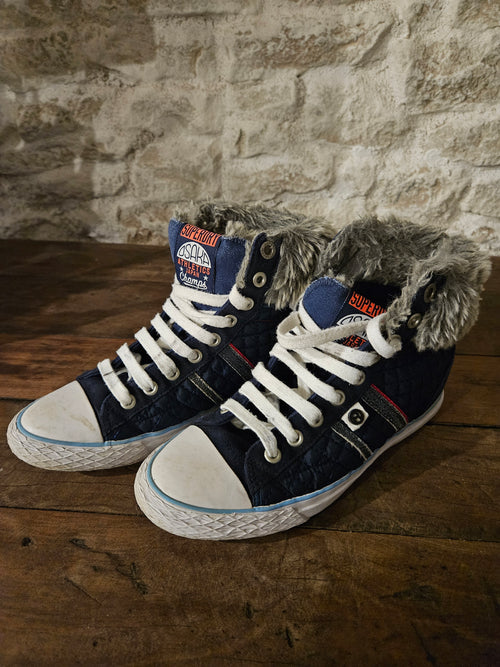 Baskets Montantes Superdry Bleu Marine Fourrées - Pointure 38