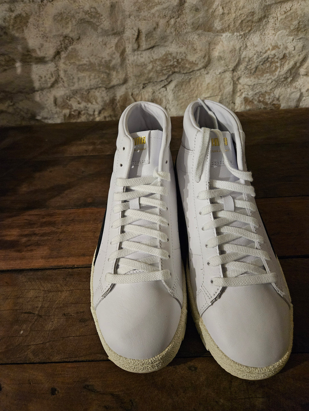 Baskets Puma Montantes Blanches Noires Whisper White - Pointure 40 - FIN DE SÉRIE