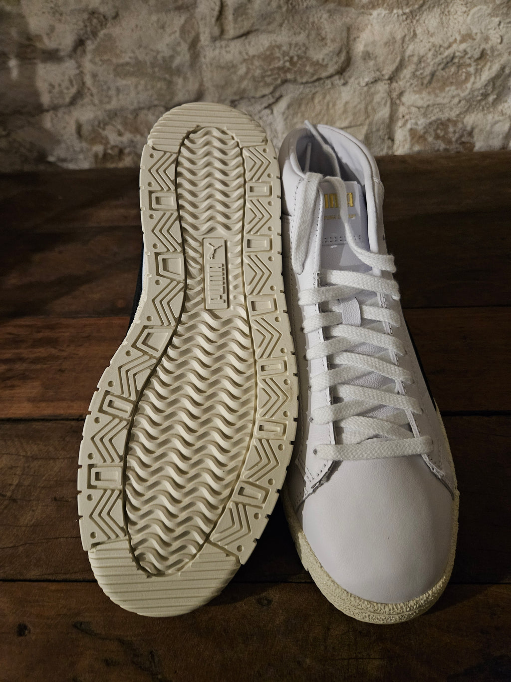 Baskets Puma Montantes Blanches Noires Whisper White - Pointure 40 - FIN DE SÉRIE